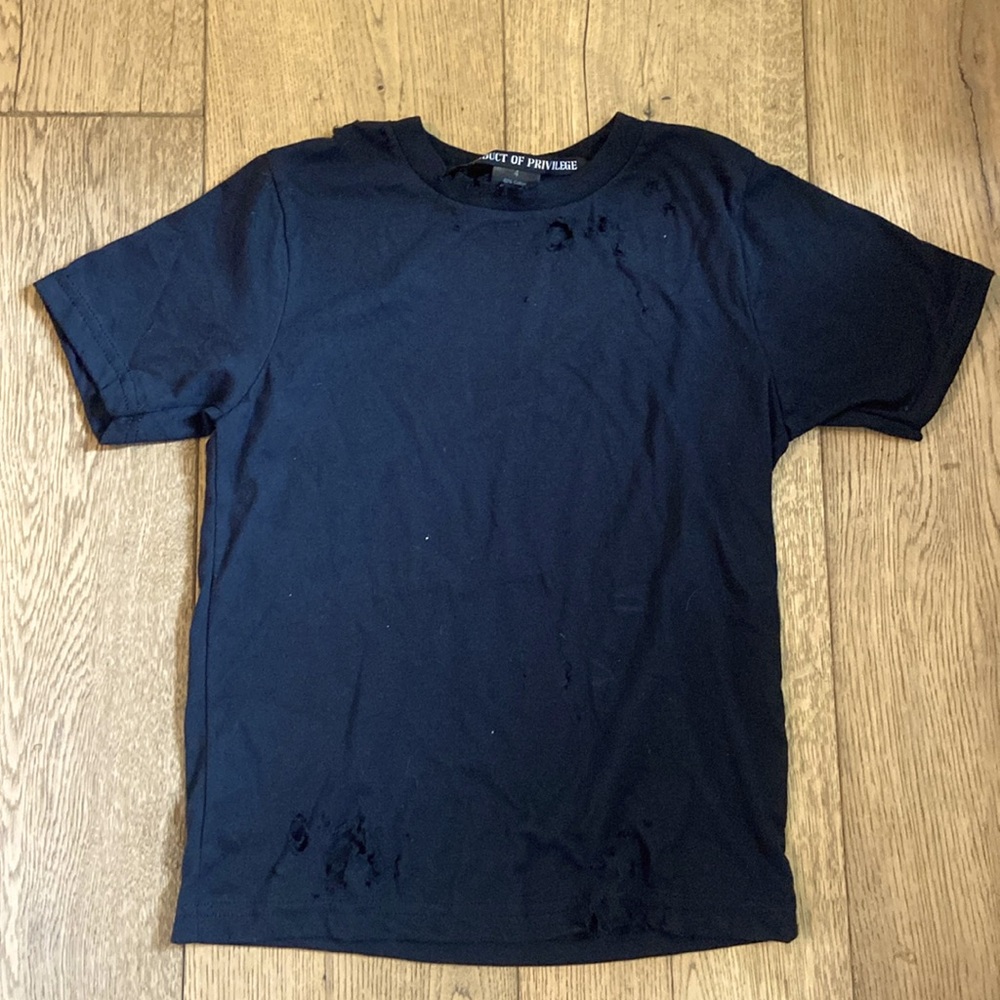 Product Of Privilege kids tee shirt black sz 4 soft cotton